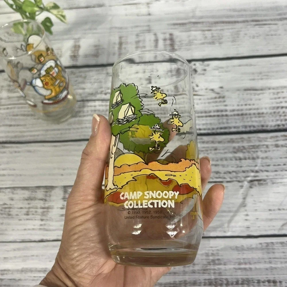 Vintage Peanuts McDonald’s Burger King Camp Snoopy Wizard Fries Glasses Set of 2 - Picture 8 of 11